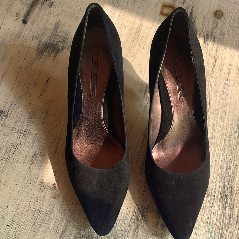 Joan & David Black Suede Heels